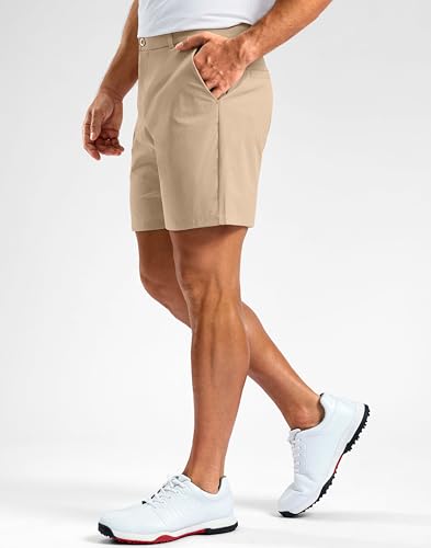 Image of Soothfeel Men's Casual Shorts 5 /7 /9 Inch Golf Dress Shorts for Men Flat Front Work Lightweight Quick Dry with 4 Pockets