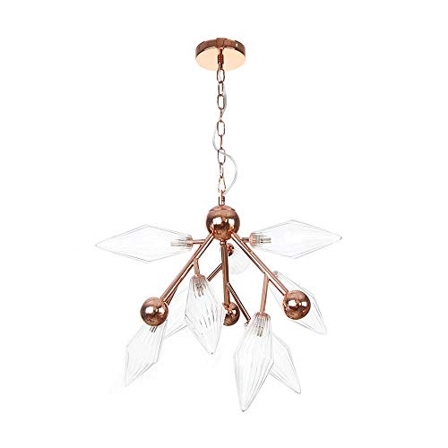 Plafonnier lustre moderne en verre pour chasser les zones d'ombre du salon
