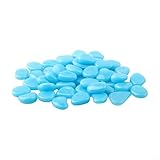 Leuchtende Pflastersteine, 50 Stück, leuchten im Dunkeln, Kieselsteine für Garten, Wege, Aquarien, Aquarien, 2 - 3 cm (blau)