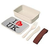 bullet_point22462 Fabulous Lunch Box Lunchbox mit Besteck, Grau – I Love UK Travel UK England Big Ben – 700 ml