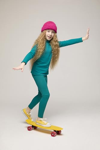 Image of Lilax Girls' Basic Long Sleeve Mock Turtleneck Cotton T-Shirt