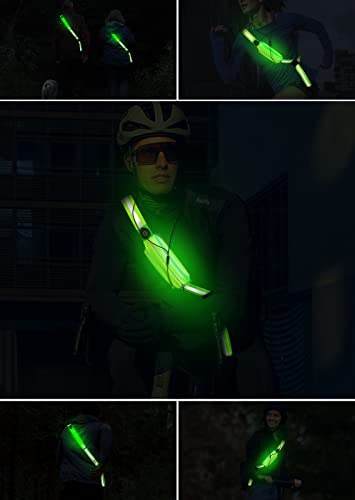 Fokia Kunbio LED Reflective Belt Sash for Walking at Night, Night Running Safety Gear High Visibility Rechargeable LED… - Image 8