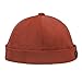 CLAPE Unique Watch Cap Work Beanie Corduroy Docker Leon Brimless Hat Rolled Cuff Harbour Hat Brick Red