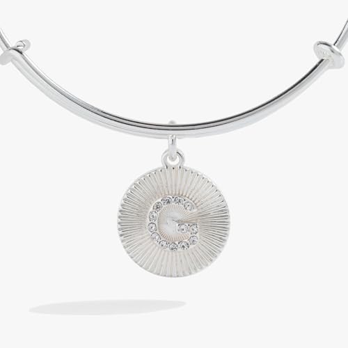 Image of Alex and Ani Initial I Pave Starburst Texture Bangle