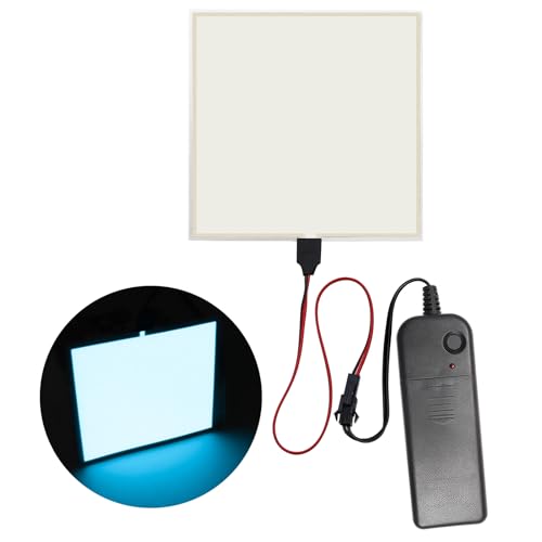 Image of 10 * 10cm EL Panel Electroluminescent Light Sheet Decorations Light Lamp Sheet Sheet with Battery Inverter (Ice Blue)