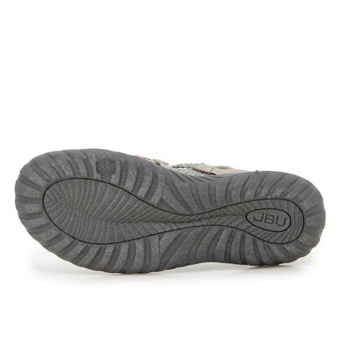 Jambu JBU Women's Juliana Mary Jane Flat, Light Grey/Gunmetal, 63