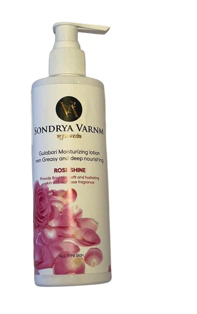Sondrya Varnm Gulabari Moisturizing Lotion: Nourish and Hydrate Your Skin with the Goodness of Roses|250 ml|For Face, Hand & Body&Non-Greasy.
