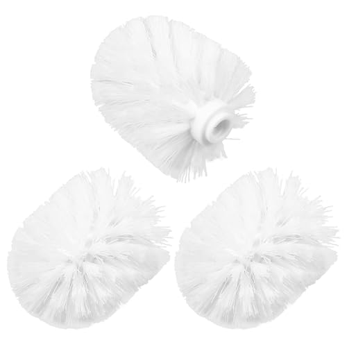 PRETYZOOM 3 Cabezales de Cepillo de Inodoro de Plástico Color Claro, Cerdas Densas Resistentes, Repuesto para Escobillas de Baño, Suministros de Limpieza WC, Accesorios para Hogar, Kit 3