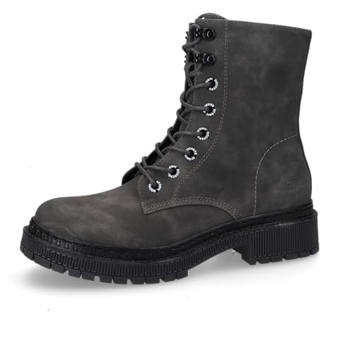 Dockers by Gerli Botines clásicos de mujer, Botines para mujer,Plantilla intercambiable, Gris Oscuro Negro 221, 37 EU