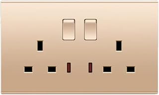 Interruptor De Luz De Pared De 220 V, Color Oro Rosa, Con Enchufe USB, Diseño De Botón De 1 Vía Y 2 Vías, Toma De 13 A, Carcasa De Plástico.