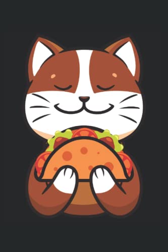 Brown Cat Cartoon Tacos Funny Cute Taco Lover Cool Mexican: Blank Lined Journal Notebook to Write in your Ideas, Plans, Memories, Taco Mexican Food Lover Gift for Men and Women
