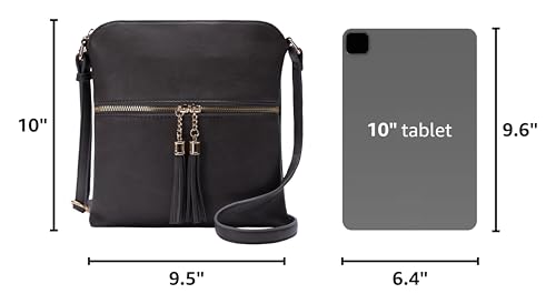Image of Solene Womens Lightweight Medium Crossbody Purse with Tassel, Perfect Size Crossbody Bags for Daily Use, travel