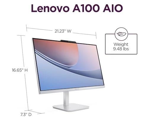 Lenovo 24 FHD All in One Desktop Computer for Home Office Intel Processor 16GB RAM 256GB PCIe SSD HDMI WiFi 6 Bluetooth 52 Business AIO Vent Hear Wireless Keyboard Mouse Windows