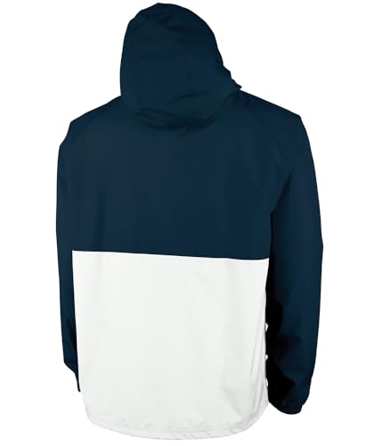 Charles River Apparel Unisex Color Blocked Pack-N-Go, Men's & Women's Pullover Anorak, Navy/White, Medium - Thumbnail 5