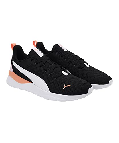 Image of PUMA Unisex Anzarun LiteSneaker, Puma Nera Puma White Peach Pink, 3.5 UK