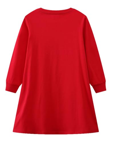Image of Girls Cotton Long Sleeve Casual Cartoon Appliques Striped Jersey Dresses