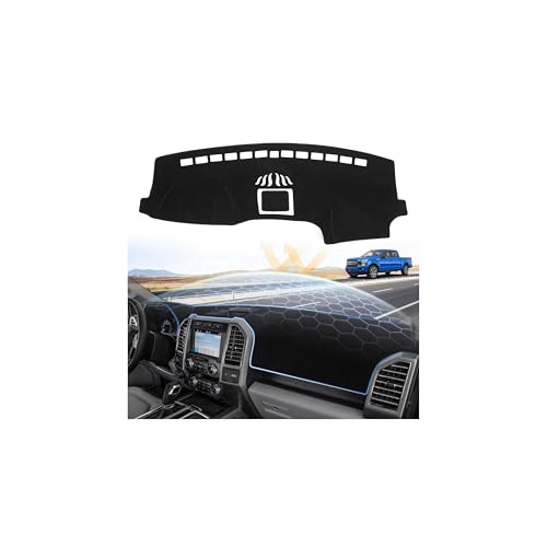 Sunsdrew Dash Cover for 2015-2020 Ford F150 Dashboard Cover Mat for F150 Accessories Sunshade Nonslip Mesh Protector No Glare(Without HUD)