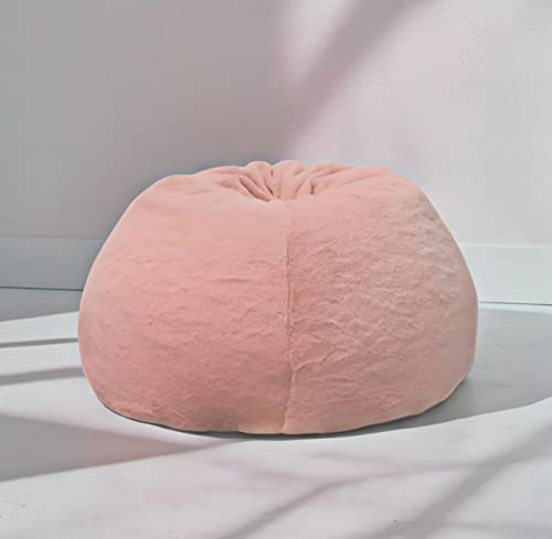 Image of New Beige Design Furry, Bean Bags with Beans Filled, Chair. Premium and Luxurious Fur Bean Bag with thermocol Balls XXXL (Beige)