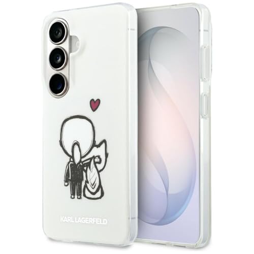 CG MOBILE Karl Lagerfeld Karl & Choupette Back Logo Compatible avec MagSafe Coque Samsung Galaxy S26 (Transparent)