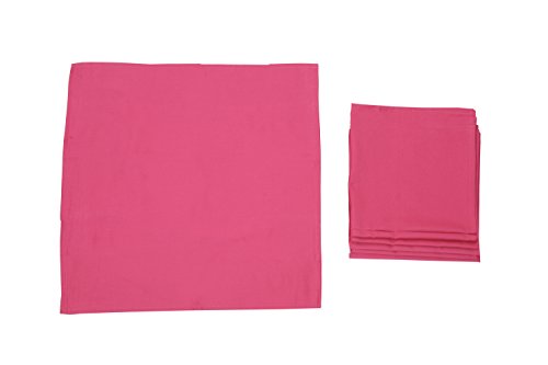 Pack 12 SERVILLETAS, 100%algodón, 45x45cm, calidad superior (FUCSIA).