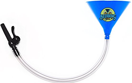 Premier Beer Bong Funnel - With Valve - No Kink Tubing, Food Grade, You Pick From 7 Colors! Tailgating, Parties, Spring Break, (Blue)