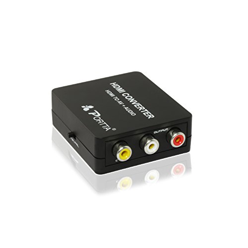 Portta HDMI Converter HDMI naar AV of CVBS Composite + Audio Toslink Spdif Coax 5.1CH Mini Converter ondersteuning 1080P Plastic Case voor PS3 PS4 Blu-ray DVD XBOX Notebook