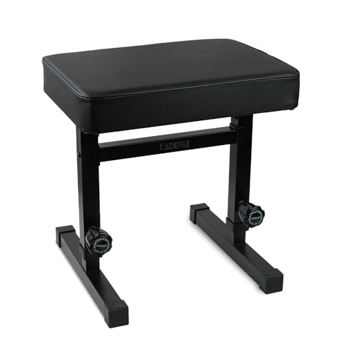 Image of Kadence NK603 Jamming Series Adjustable Keyboard & Piano Bench | Heavy-Duty Metal Frame & 5-Level Height Adjustment | High-Density Cushioned Seat | Stable Base for Practice & Performance | Black