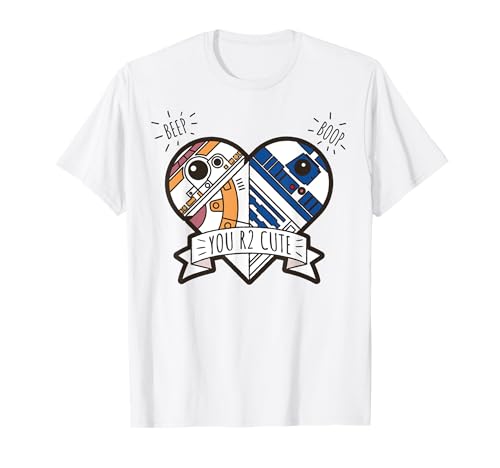 Star Wars R2-D2 BB-8 Droid Heart Valentine's Day T-Shirt T-Shirt
