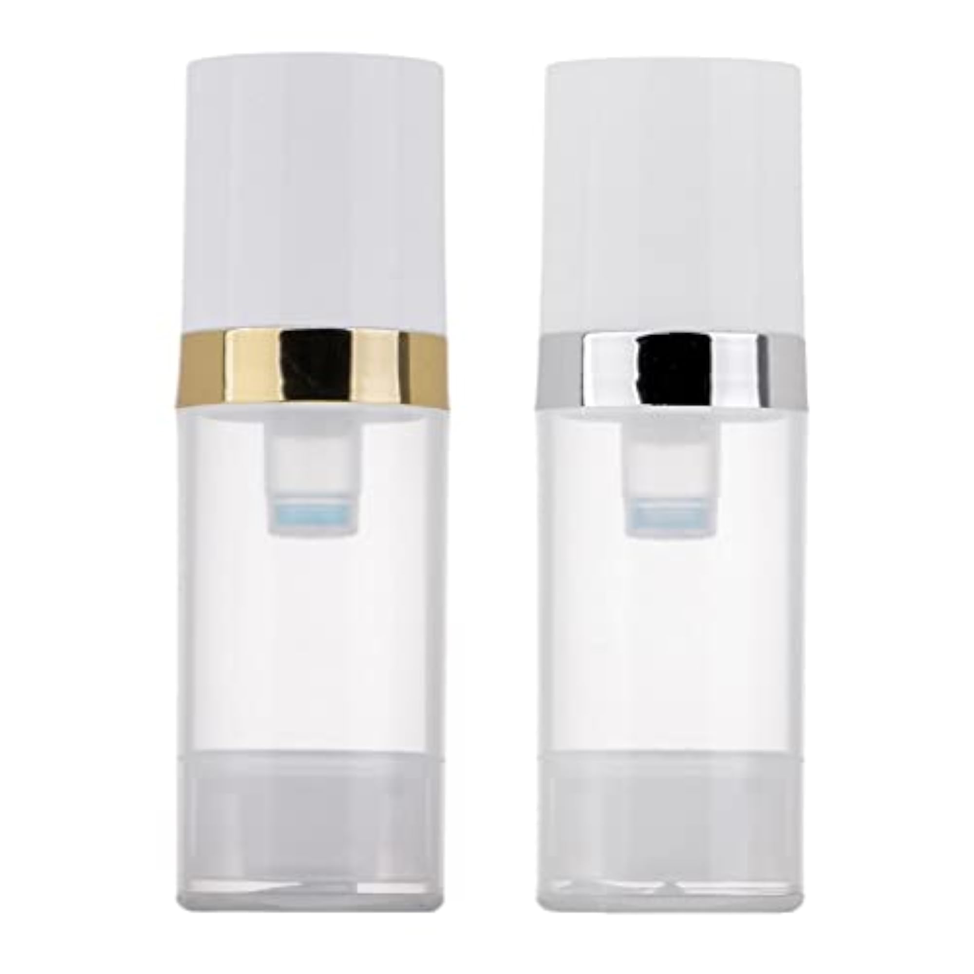 2X 10ml Clear Vacuum Press Pump Bottle Cosmetic Lotions Container