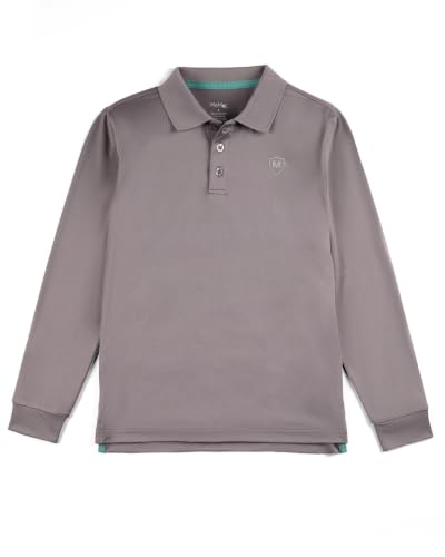 Image of MeMoi Boys Silky Soft Dri-Effect Moisture Wicking Long Sleeve Polo Shirt