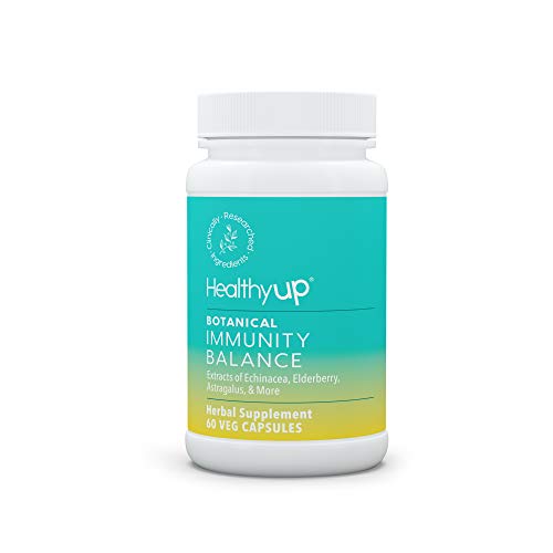 HealthyUp Botanical Immunity Balance Supplements | Herbals for Adult Immunity Health* | Elderberry, Astragalus, Echinacea, Olive Leaf, Goldenseal, Licorice | Immune Booster | 60 Veg Capsules