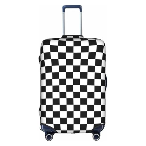 Checkered Stripes Tsa Approved Luggage Cover For 18-32 Inch Suitcases Scratch-Resistant Stretch Luggage Cover