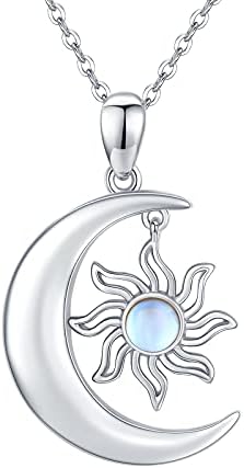 Moon and Sun Necklace Sterling Silver 