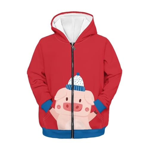 Boys Zip Up Hoodie for Girls Printed Pullover Hooded Sweatshirt Outwear Casual Jacket Sports Coat with Pockets