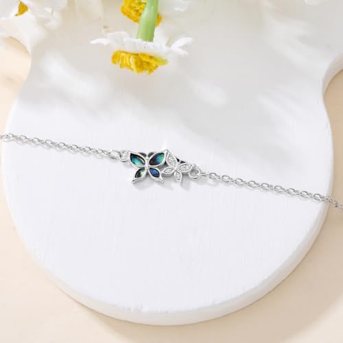 Image of 925 Sterling Silver Anklet Foot Bracelet with Crystal from Austria, Anklet Jewelry Gifts for Women 11 Inch Adjustable