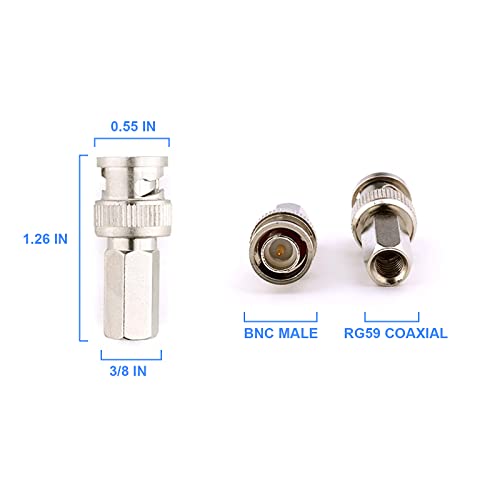 Conector ENS BNC macho para cable coaxial RG 59, pack 50 pcs miniatura 2