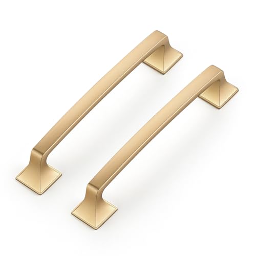 Image of Ravinte Champagne Bronze Square Foot Arch Cabinet Pulls 5 Inch 5 Pack