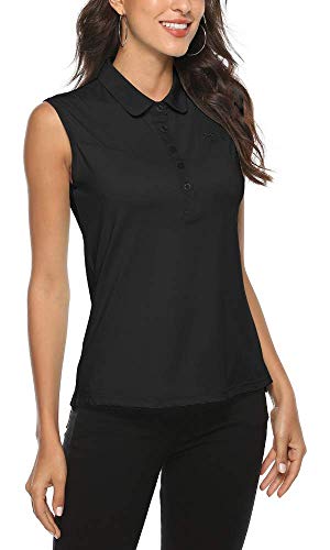 Image of AIRIKE Golf Polo Shirts for Women Sleeveless Summer Sports Athletic Fashionable Workwear-Quick Dry Womens Tank Tops