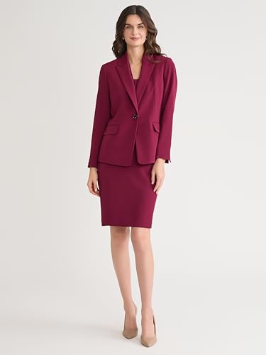 Kasper Women's Stretch One-Button Peak Lapel Blazer2