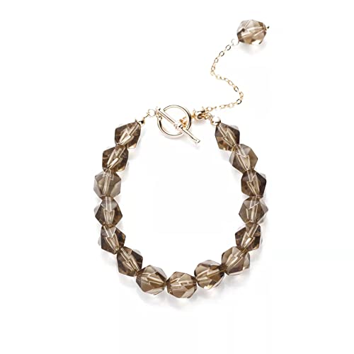 Bracelet cristal fumé quartz marron naturel 10mm AAAA le cadeau idéal pour un anniversaire