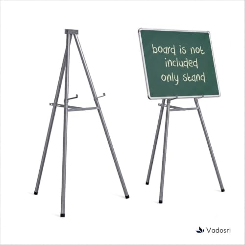 Image of 6-FT Folding Easel Stand for Whiteboards, Grey | Heavy-duty easel with adjustable height. Supports boards up to 5x4 ft. Stable, portable & durable.