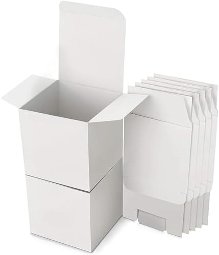 Cajas de cartón, paquete de 15 cajas de regalo de papel kraft, cajas de cartón con tapa, cajas de regalo cuadradas para regalos, cumpleaños, fiestas y bodas (15 x 15 x 15 cm, blanco)