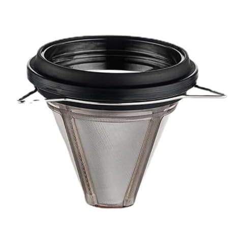 MICAGE Paperless One Cup Coffee Filter - Outdoor Portable Coffee Brewer - Mini Size Sturdy Stainless Steel - Fits Most Coffee Cups (Black) Cover