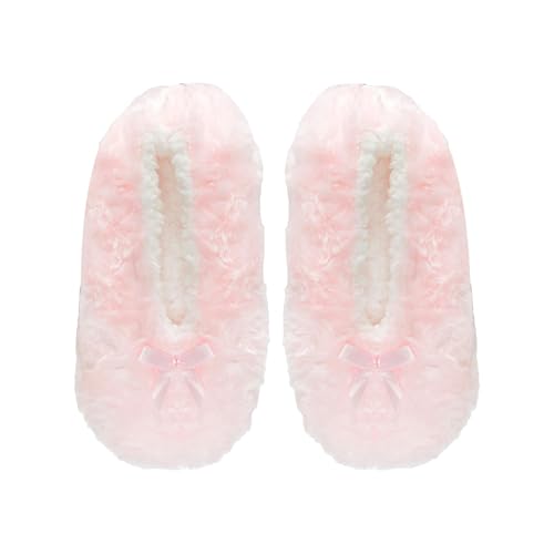 Image of A2Z Ladies Slipper Bow Fluffy Socks Fleece Sherpa Lining Stylish - Socks LS456 Pink M-L