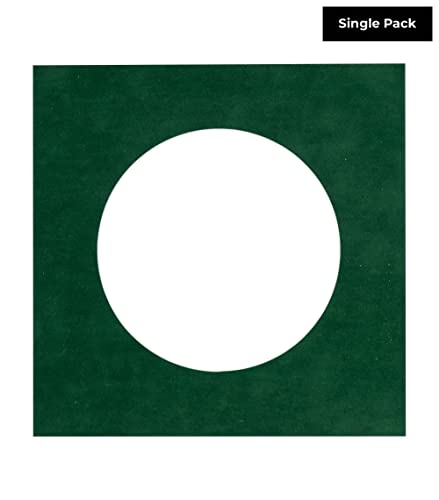 Treeline Green Suede Acid Free 14x14 Circle Picture Frame Mat with White Core Bevel Cut for 10x10 Pictures - Fits 14x14 Frame - Pack of 1 Matboard Show Kit With Acid Free Backing & Clear Bag