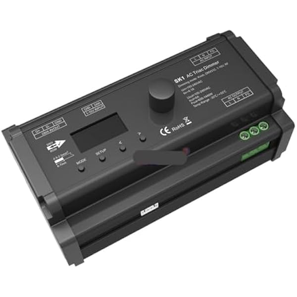SK1 ściemniacz guzikowy OLED AC Triac ściemniacz RDM 512, dekoder RF/1-10 V, sterowanie 1CH x 6 A, 100 V-240 VAC, monochromatyczne sterowanie oświetleniem