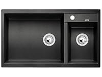 BLANCO METRA 9 | Granitspüle aus SILGRANIT anthrazit | Einbauart: Einbau von Oben | Hauptbecken links | für 90 cm breite Unterschränke | benutzerfreundliches Doppelbecken | [86x50x20,2 cm]