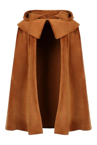 Ropa de cosplay de acebo, abrigo marrón, con capucha, ropa para uso diario, Halloween, carnaval, fiesta, disfraz, marrón, L
