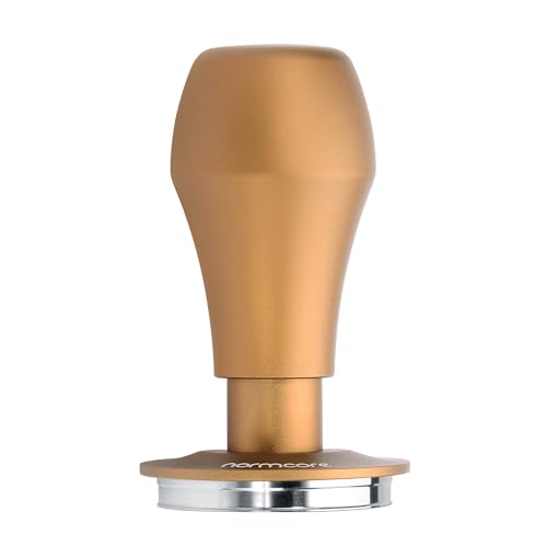 Image of Normcore 53.3mm Spring Loaded Coffee Tamper V4.1 with Click Feedback, Flat Base Espresso Tamper Compatible with Breville Sage 54mm Portafilters, Bronze
