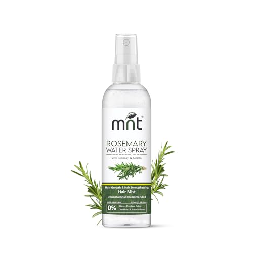 Image of MNT Rosemary Water Spray for Hair Growth and Healthy Scalp | 100% Pure Steam-Distilled Hydrosol Hair Mist /Toner, 100 ml